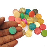 50 Pcs Mix color resin flat round beads
