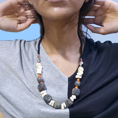 50 Pcs, Approx 500 Gram, Large Hole Old and rare beads, designs may vary, 3 shown for variation