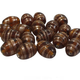 10 Pcs Brown with copper stripes of gold stone size approx 12x18mm, oval shapes