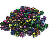 200 Pcs Black 6mm Alphabet beads