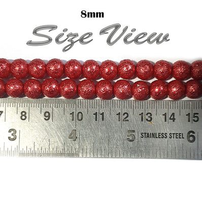 Per Strand, Approx 110 Beads, Size 8mm Sugared Glass Pearl Beads Fancy