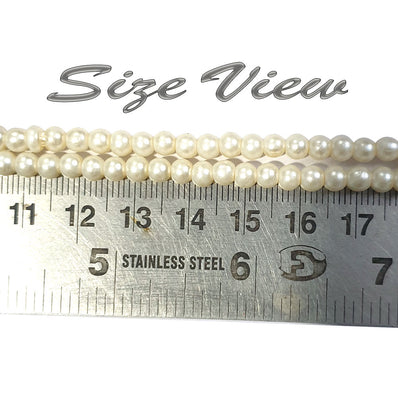 2 Line each approx 190 Beads total approx 750~760 Beads 4mm off white glass pearl beads