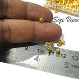 1000 Pcs Pack Kharbuja Pumpkin Shape Metal Ball, 4mm size, Gold Plated