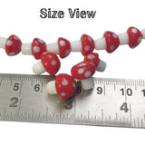 10 Pcs Hot Red Mushroom handmade glass beads red and white Mushroom Spacer Bead for Jewelry Making