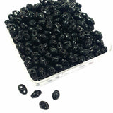 200 Pcs Pack Black Super Duo Super Duo Double hole beads ( 2 two hole)  Czech imported  Glass Beads