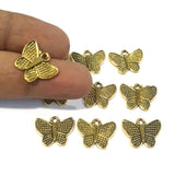 30 Pcs Pack, small gold oxidized butterfly small charms pendants for jewelry making
