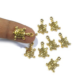 30 Pcs Pack, Tortoise Gold oxidized small charms pendants for jewelry making