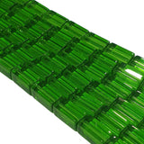 Per Line/Strand Rectangle Shape plain crystal glass beads, Green color