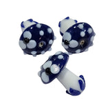 3 PCS PACK MUSHROOM BEADS CHARMS HANDMADE LAMPWORKED ARTISTIC FROM ITALY MURANO