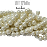 2 Long Strand/Line 6mm Off White Glass Pearl Beads for jewelry making