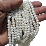 2 Long Strand/Line 6mm Off White Glass Pearl Beads for jewelry making