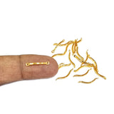 50 PCS PACK, 15MM LONG Arch curved Gold PLATED WIRE STICK CONNECTORS