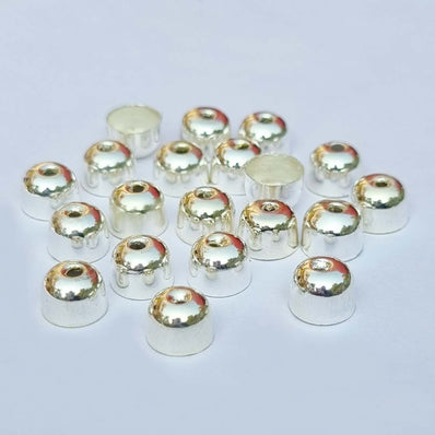 50 Pcs Pack, 8 Mm, Silver Oxidized Bead Cap Findings For Jewelry Making,  स्टर्लिंग सिल्वर फाइंडिंग्स, खरी चांदी के फाइंडिंग, स्टर्लिंग सिल्वर  फाइंडिंग - Madeinindia Beads, Varanasi