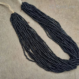 30 Row/Lines Black glass beads strung 17 Inches