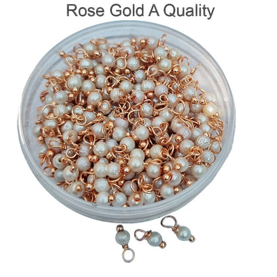 Rose Gold, 500 Pcs Pack, Pearl Loreal Charms, Size 3mm