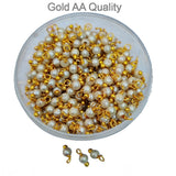 Gold, 500 Pcs Pack, Pearl Loreal Charms, Size 3mm, Weight about 26~28 Grams