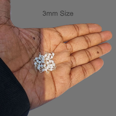 Silver, 500 Pcs Pack, Pearl Loreal Charms, Size 3mm, Weight about 26~28 Grams