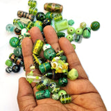 500 Gram Pack, Bead mix, lampworked glass, opaque to transparent mixed colors, 7x4mm-20x11mm mixed shapes with 1.5-2mm hole. Sold per 500 Grams pkg, approximately 180~280 beads. Depend on the size