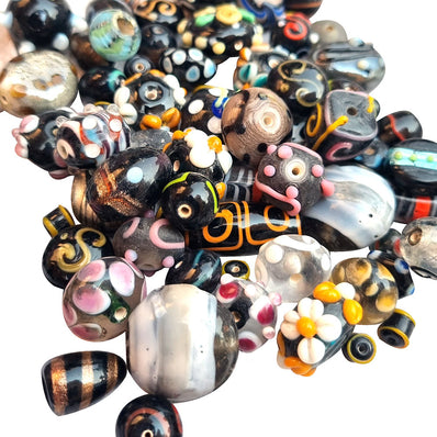 3 LBs. Mixed Glass specialty beads 