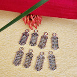 25 Pcs Pack, small silver oxidized charms for jewelry making, size about 7x18mm