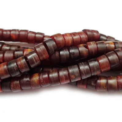 Red Horn Beads, Sold Per Strand of 50 Beads, Tube shape
