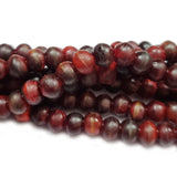 Red Horn Beads, round, vintage jewelry making beads, Sold Per line about 45 beads