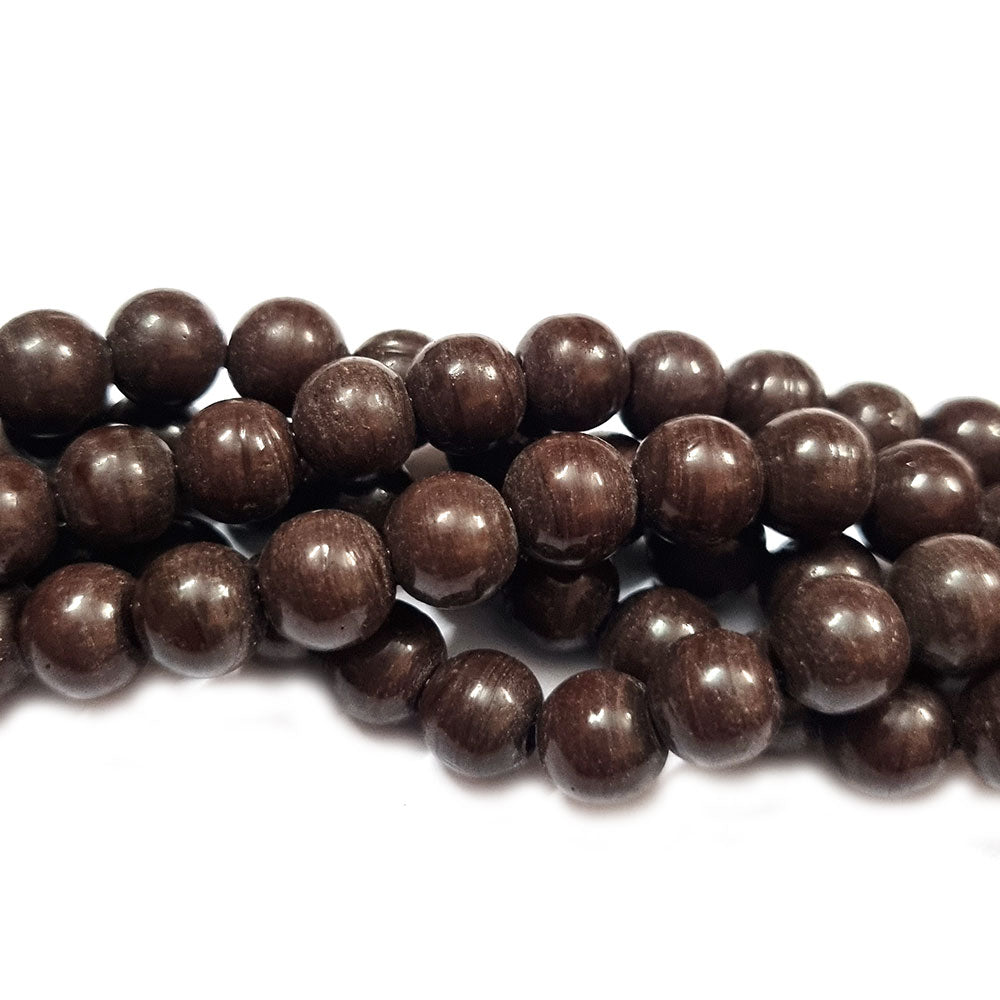 9-10mm Round Solid Color Brown Opaque glass beads, Sold Per Strand of 16 inches