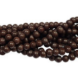 6mm, Coffee Brown Solid Color glass beads for jewelry making sold per strand, approx 72 beads