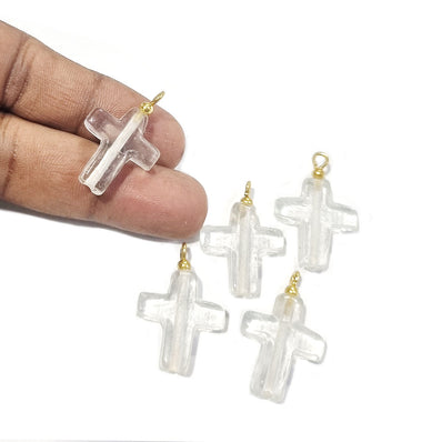 10 Pcs Lot, 29x17mm Cross Charms for Jewelry Making Shiny Silver Color –  Madeinindia Beads