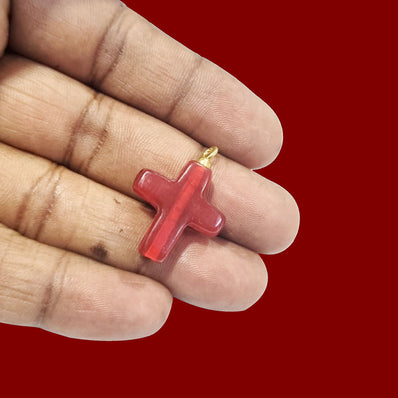 10 Pcs Pack Glass Charms Red, Size about 20mm