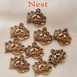 10 Pcs Pack, Nest in gold color charms for jewelry making