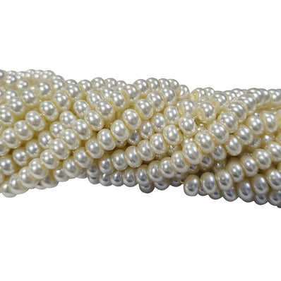 2 Line/Strands Glass Pearl OFF WHITE about 400 beads