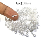 50 PCS Q HOOK Shiny Silver  LOOP JEWELRY MAKING RAW MATERIALS FINDINGS SIZE ABOUT 11MM LONG