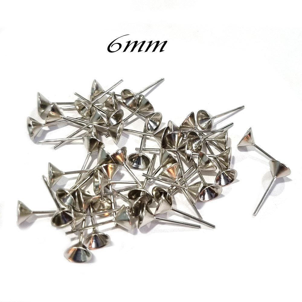 50pcs Stainless Steel Blank Post Earring Studs Back Base Pins DIY Jewelry  Making
