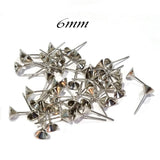 50pcs/pack Stainless Steel Blank Post Earring Studs Base  Pins Jewelry Findings Ear Back For DIY Making