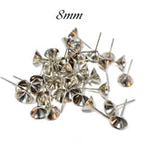50pcs/pack Stainless Steel Blank Post Earring Studs Base  Pins Jewelry Findings Ear Back For DIY Making, just add a stone to complete your jewelry