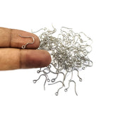100 Pcs Pack Rhodium Plated Silver small narrow earring hook