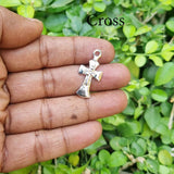 18 PCS PACK, CROSS CHARMS PENDANT JEWELRY MAKING RAW MATERIALS SILVER shiny