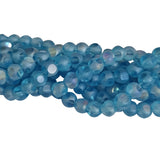 Per Strands Crystal Round Cut Matt and shiny finish Turquoise blue color jewelry making beads