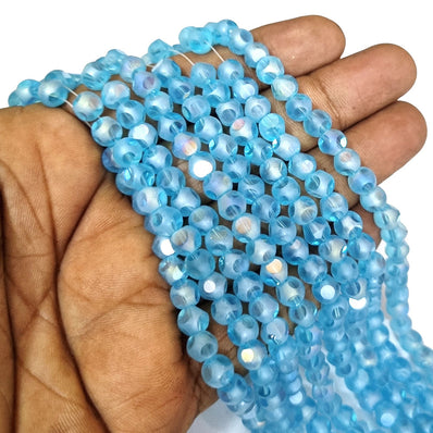 Per Strands Crystal Round Cut Matt and shiny finish Turquoise blue color jewelry making beads