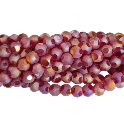 Per Strands Crystal Round Cut Matt and shiny finish Red jewelry making beads