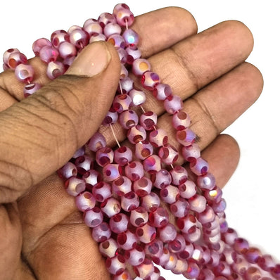 Per Strands Crystal Round Cut Matt and shiny finish Red jewelry making beads