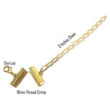 10 pcs Ribbon Crimp extension with gold plated chain