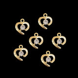 3 Pieces Pack' 18 mm' Heart Zircon Charms fine  quality non tarnish small charms