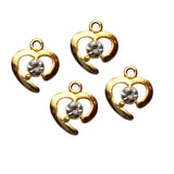 3 Pieces Pack' 18 mm' Heart Zircon Charms fine  quality non tarnish small charms