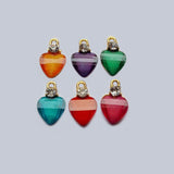 4 Pieces Pack' 20 mm' Mix colorful small  charms with rhinestone setting