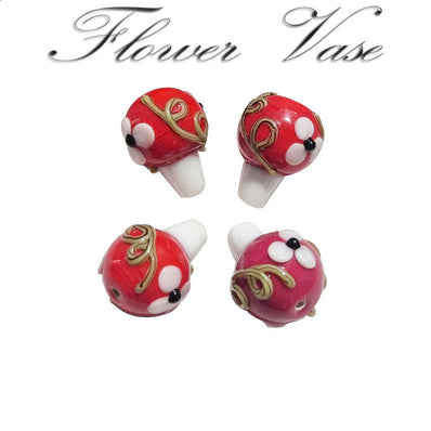 4pcs/Pkg. handmade Lampwork Glass beads Flower Vase