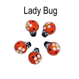 4PCS/PKG LAMPWORK BEADS Lady Bug Red DECORATIONS