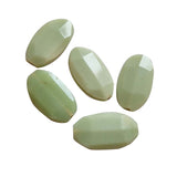 10/Pcs Pkg. Pale Green Cross Cut Large Size about 45x27mm Glass beads for Jewelry Making