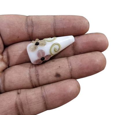 2 Pcs Pkg. Drop Flower Lampwork Beads for jewelry making